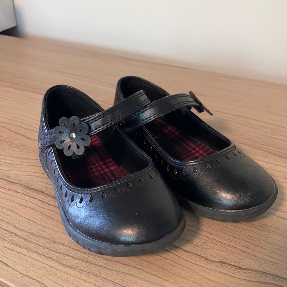 Black leather shoes